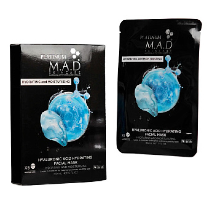 M.A.D Luxe Platinum Hyaluronic Acid Hydrating Facial Mask \ Зволожувальна маска з гіалуроновою кислотою